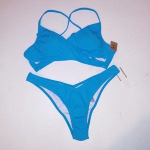 PINK Victoria's Secret Bright Blue Strappy Bikini Set